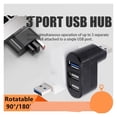 thumbnail image 2 of 180° Rotatable 3-Port USB Hub, High Speed Data Transfer USB Splitter Expander Adapter for Laptop PC, 2 of 6