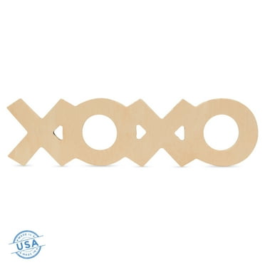 XOXO Unfinished Wooden Signs 18 inches, Pack of 50 XOXO Decor Letters, Wood Cutouts for Crafts and DIY Valentines Day Décor, by Woodpeckers