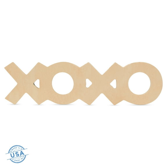XOXO Unfinished Wooden Signs 18 inches, Pack of 50 XOXO Decor Letters, Wood Cutouts for Crafts and DIY Valentines Day Décor, by Woodpeckers