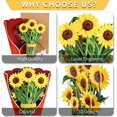 thumbnail image 5 of 1 pieza Ramo de girasol Tarjeta de regalo emergente 3D Tarjeta de felicitación de flores plegables 3D con sobre Tarjeta floral Tarjeta de cumpleaños artesanal para novia o mamá JM JM, 5 of 5