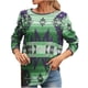 thumbnail image 1 of Top de manga larga con estampado étnico de cuello redondo para mujer de primavera y otoño Pompotops  FGAJ5537, 1 of 8