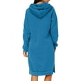 thumbnail image 3 of Outfmvch Hoodies Womens Hoodies Womens Autumn And Winter Loose Solid Long Hooded Dress With Pocket Zip Up Hoodie Women Blue Xl, 3 of 5