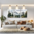 thumbnail image 3 of Green Mountain Forest Wall Art Set - 16"x24"x3 Piece Modern Landscape Painting Canvas Art Prints for Living Room Bedroom Office Home Decor Ready to Hang, 3 of 7