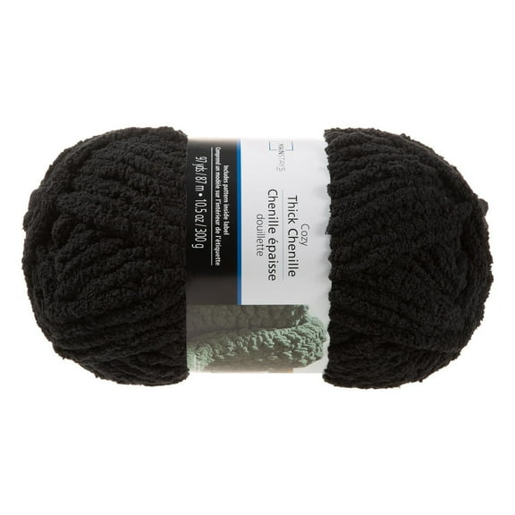 Mainstays thick chenille yarn black