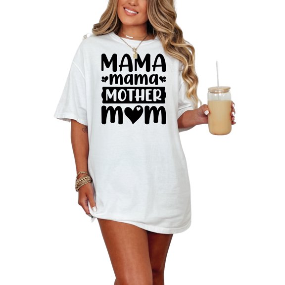 Mama Mother Mom Heart Design, White Comfort Colors T-Shirt, Small