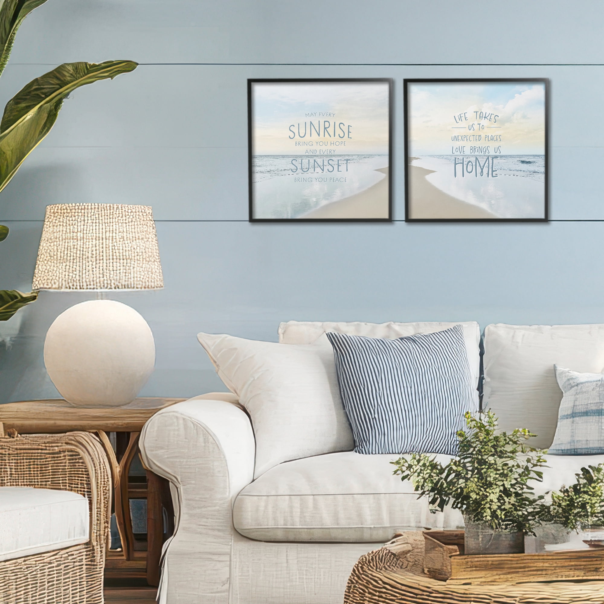 Stupell Industries Beautiful Beach Inspirations 2 Piece Black Framed Giclee Art Set, design by Natalie Carpentieri