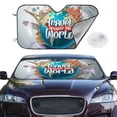 thumbnail image 2 of Fotbe Travel Around The World Car Windshield Sunshade | Sun Visor Protector Front Window Shade, Keeps Out UV Rays, Keeps Your Vehicle Cool-Small, 2 of 7