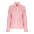 thumbnail image 4 of Hfyihgf Women's Lightweight Full Zip Soft Fleece Jacket Long Sleeve Stand Collar Outwear Outdoor Recreation Fluffy Coat with Pockets(Pink,XL), 4 of 6