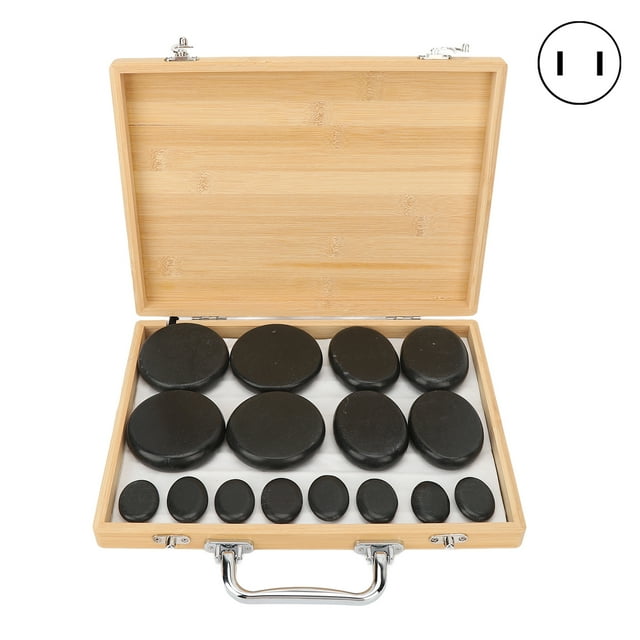 Juego de masaje con piedras calientes, calentador de piedras calientes de 16 piezas, masaje con piedras calientes, experiencia incomparable