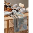 thumbnail image 2 of Table Runner Dresser Scarf 16 x 72 Inch Summer Ocean Sunset Oil Painting Blue Red and Orange Table Runners Non-Slip Heat Kitchen Dining Table Decor for Indoor Outdoor Home Party Decoration, 2 of 7