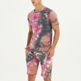thumbnail image 2 of Vedolay Mens Short Set Mens 2 Piece Outfits Short Sets Short Sleeve T Shirt and Shorts,Pink M, 2 of 4