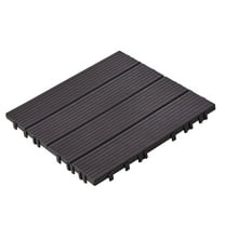 36-Pack 12x12 Inch Interlocking Deck Tiles, Waterproof Outdoor Flooring for Patio, Porch, Balcony - Dark Brown