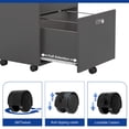 thumbnail image 5 of 2 Drawer Letter Width Vertical File Cabinet Rolling Wood File Cabinet with Lock for Home Office, Dark Gray, 5 of 6
