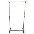 thumbnail image 3 of Single-bar Vertical & Horizontal Stretching Stand Clothes Rack with Shoe Shelf YJ-01 Black & Silver, 3 of 8