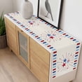thumbnail image 4 of Independence Day Table Runner 70 Inches Long Farmhouse Dress Scarves, 4th of July Red Blue Striped Stars Beige Dining Tablerunner for Coffee Table/Kitchen Island/Party Décor, 13" x 70", 4 of 8