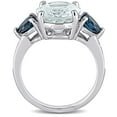 thumbnail image 4 of Everly Women's Aquamarine and Topaz Sterling Silver Ring, 4 of 8