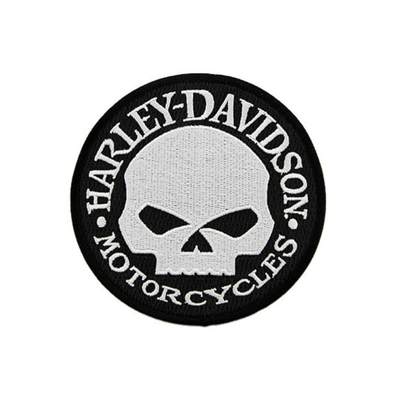 Harley-Davidson 4 in. Embroidered Willie G Skull Logo Small Emblem Sew-On Patch, Harley Davidson