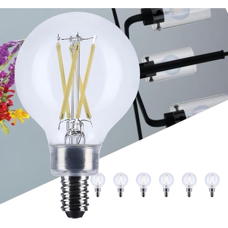 Satco S12473 LED G16.5 Globe Light Bulbs 4W 120V 5000K E12 Candelabra Base Dimmable (6 Pack)