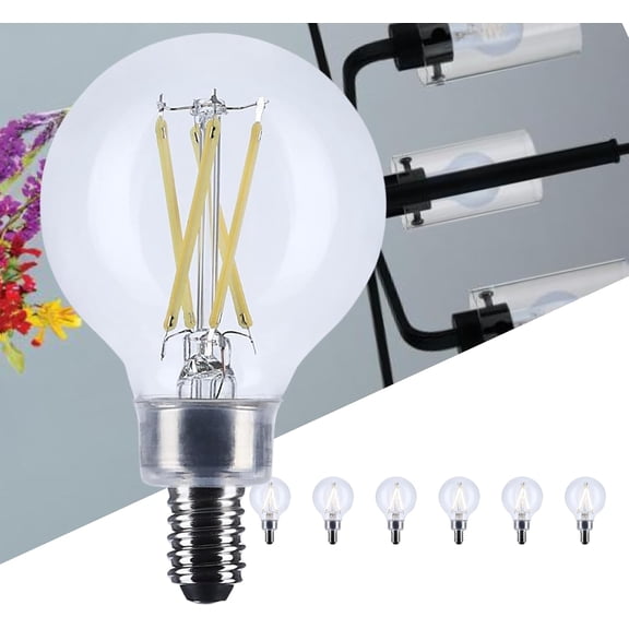 Satco S12473 LED G16.5 Globe Light Bulbs 4W 120V 5000K E12 Candelabra Base Dimmable (6 Pack)