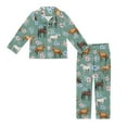 thumbnail image 3 of Yuyamidu Horse Long Sleeve Pajamas for Kids Long Pj Pants Set of 2 Leisure Home Indoor Loungewear for Boys Girls 9-10 Years Flowers Button Down Sleep Wear Pullover Tops, 3 of 7