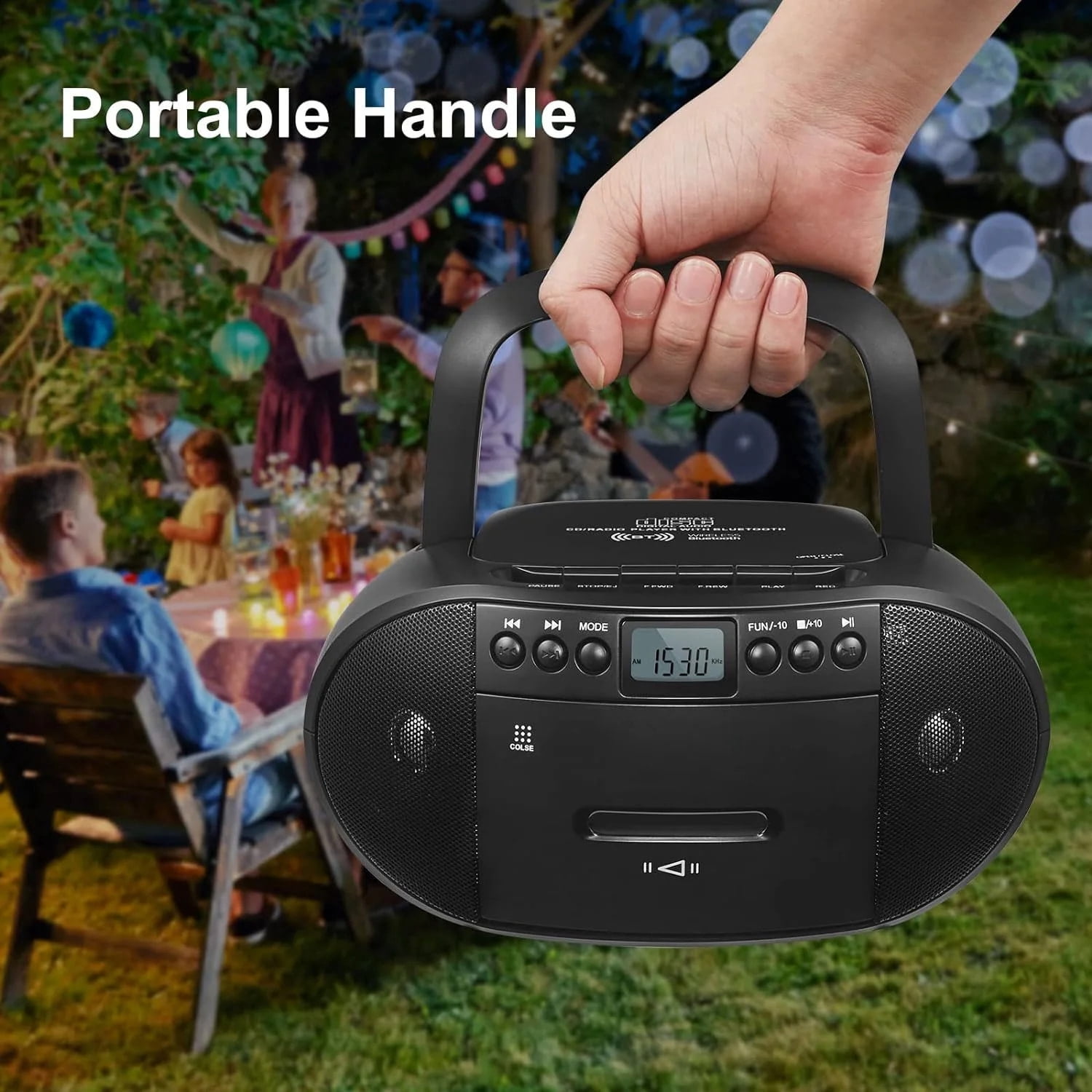 Amazup CD Player, CD Cassette Player Combo with Bluetooth, AM/FM Radio,Stereo Sound with Remote Control,AUX/USB Drive,Tape Recording,AC/DC Powered,Headphone Jack for Home,Senior,Child