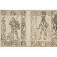 thumbnail image 2 of Carl Alexander von Heideloff 24x17 Black Ornate Framed Double Matted Museum Art Print Titled: Study for Two Book Illustrations (Early to Mid-19th Century), 2 of 5