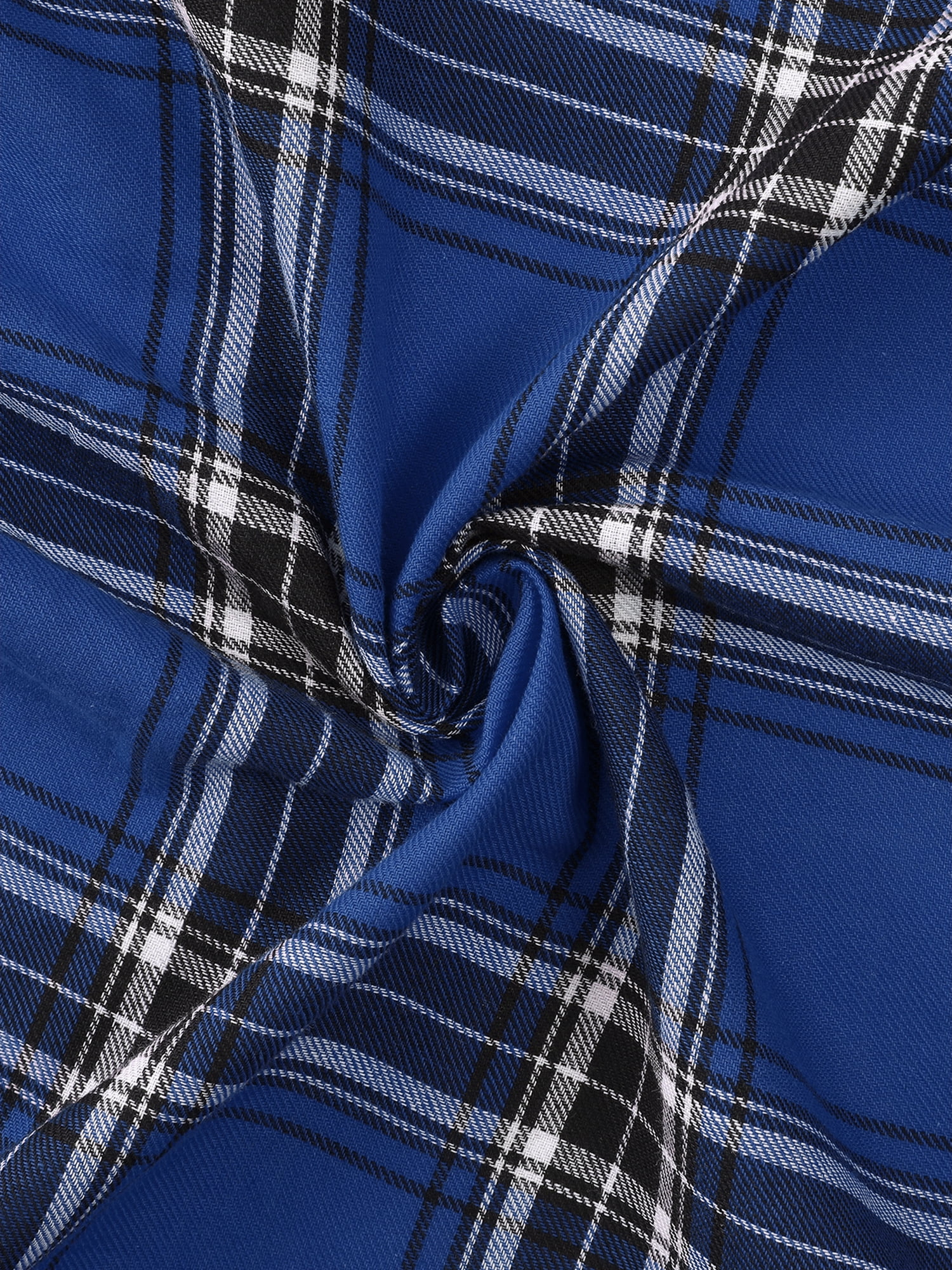 DARING DIVA Women's Casual Boyfriend Plaid Button Down Flannel Shirt L Blue