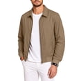 thumbnail image 7 of FchengtaiS Men's Full Zip Up Bomber Jackets Long Sleeve Turndown Collar Lightweight Coat Windproof Outerwear with Zip Pocket, 7 of 7