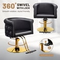thumbnail image 3 of UBesGoo Barber Chair Salon Styling Chair Black Gold Hydraulic Pump, Black & Gold, 3 of 8