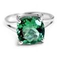 thumbnail image 1 of 925 Sterling Silver Green Emerald Gemstone Engagement Gift Ring, 1 of 5