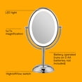 thumbnail image 3 of Conair Reflections LED Lighted Collection Double-Sided Makeup Mirror, 1x/7x magnification, Polished Chrome 1 Count BE51LEDX, 3 of 10