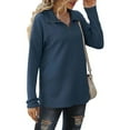 thumbnail image 4 of Vedolay Women Sweatshirt Long Sleeve Shirts for Women Fall 2023 Crewneck Pullover Casual Sweatshirts,Blue L, 4 of 5