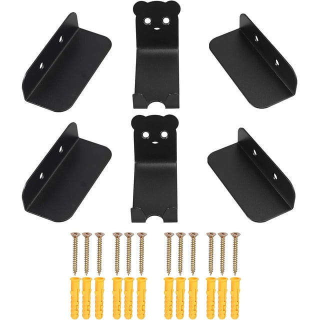 Bike Wall Mount Pedal Hook, 2 Pcs Bike Wall Mount Brackets for Bike, Wall Mounted Storage, Tire Rack, Black