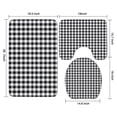 thumbnail image 3 of Black White and Gray Checkerboard Pattern Bathroom Rugs Sets 3 Piece,Toilet Cover Set,Absorbent Non Slip Bathroom Mats Sets with U-Shaped Contour Rug Toilet Rug Set, 3 of 5