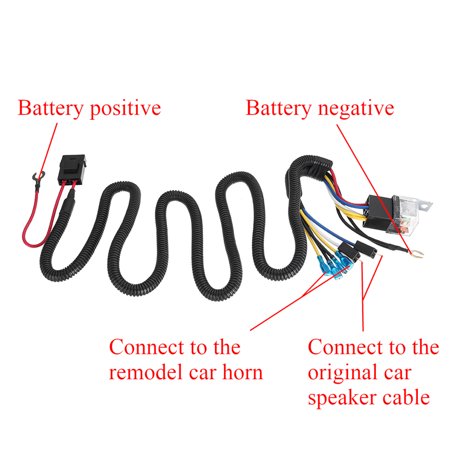 12V 40A 100CM Universal Horn Wiring Harness Relay Kit Dual Speaker