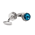 thumbnail image 1 of Gemelos elegantes de cristal azul para hombre, diseño vintage, 1 of 2