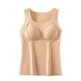 thumbnail image 3 of Roncen Women's Winter Thermal Vest - Seamless Padded Built-in Bra Fleece-Lined Undershirt Base Layer for Warmth - Solid Color Camisole Top with Inner Lining, Thermal Underwear Top, 3 of 8