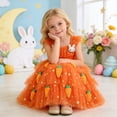 thumbnail image 4 of Gzbliryd Easter Princess Dresses Easter Birthday Princess Party Easter Egg Smocked Dress for Girl Daughter Summer Causal Tutu Skirts (Red,3-4 Years), 4 of 8