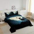 thumbnail image 2 of Elk Deer Comforter Set Twin Moose Bedding Sets ,Hippie Moon Down Comforter Jungle Animal Bed Set Rustic Farmhouse Bedding Comforters & Sets Lodge Cabin Decor,Navy Blue, 2 of 5