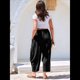 thumbnail image 5 of Pantalones Palazzo Harem Informales Holgados con Cordón para Mujer, para Verano, Playa, Viajes, Vacaciones, con Bolsillos. Negro XL, 5 of 6
