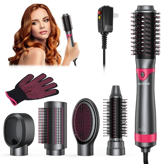 NEXPURE Hair Dryer Brush Set, 1" 5 in 1 Hot Air Brush, Drying, Volumizer Hair Styling Tools, Gray