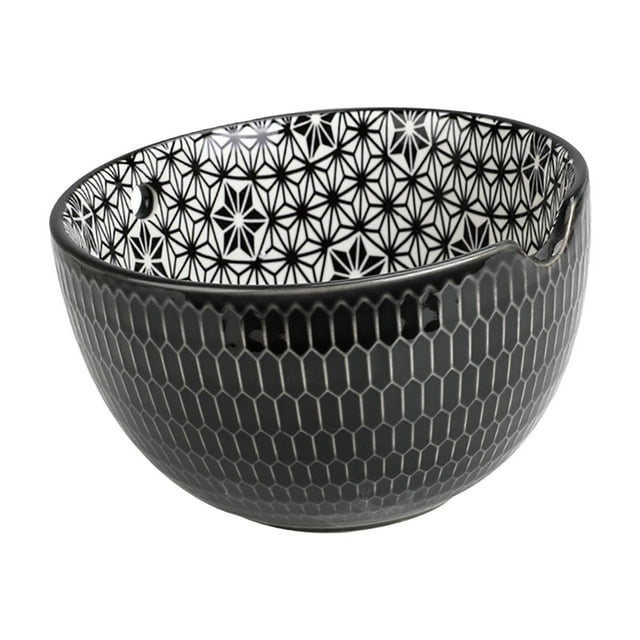 Soporte de cuenco de hilo de cerámica que evita que se resbale, kit de crochet para accesorios de costura Negro