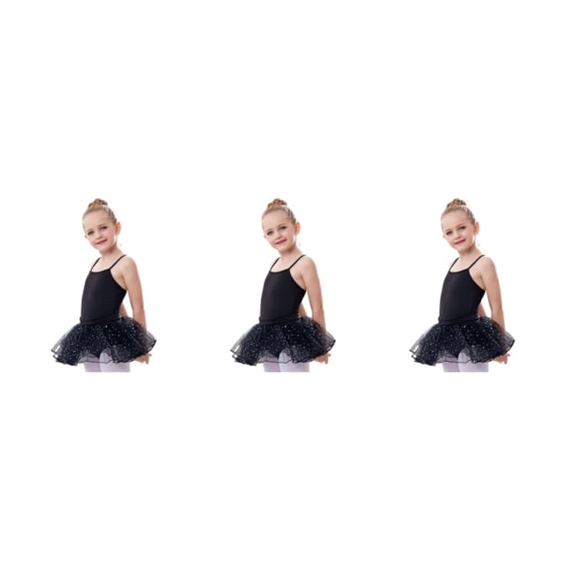 Traje de correa de ballet Sonducket para niña Mono de actuación de práctica de baile con falda Rosa Azul Negro