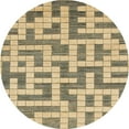 thumbnail image 1 of Ahgly Company Machine Washable Indoor Round Abstract Dark Moccasin Green Area Rugs, 3' Round, 1 of 7