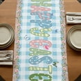 thumbnail image 5 of Table Runners 72 Inches Long Dress Scarves, Easter Farmhouse Kitchen Table Runner, Coffee Tablerunners, Spring Gnomes Bunny Eggs Flowers Blue Checkered 16x72 Inch, 5 of 9