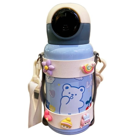 

17oz Stainless Steel Kids Insulated Mug Cartoon Wall Vacuum Water Bottle (Blue)