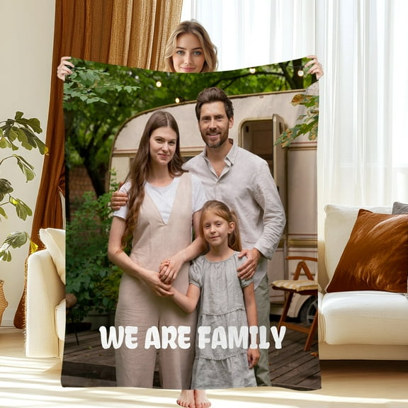 JML USA Customizable Flannel Blanket, Personalized Photo & Text Throw, Available in Multiple Sizes, Lightweight & Wrinkle-Resistant, Fast Shipping