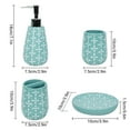 thumbnail image 5 of Bathroom Accessories Set, 4 Pcs Bathroom Sets with Ceramic Soap Dispenser Pump, Tumbler, Toothbrush Holder and Soap Dish for Counter Top Restroom Apartment Decor Stuff, Blue, 5 of 9