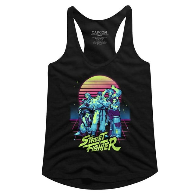 Street Fighter Synthwave Fighter Débardeur Dos Nageur pour Femme Junior