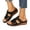 Black, variant on Womens Wedge Sandals Slip On Arch Support Slides Recovery Summer Beach Slippers Comfortable Plantar Fasciitis Arch Support Low Wedge Dressy Open Toe Walking Shoes